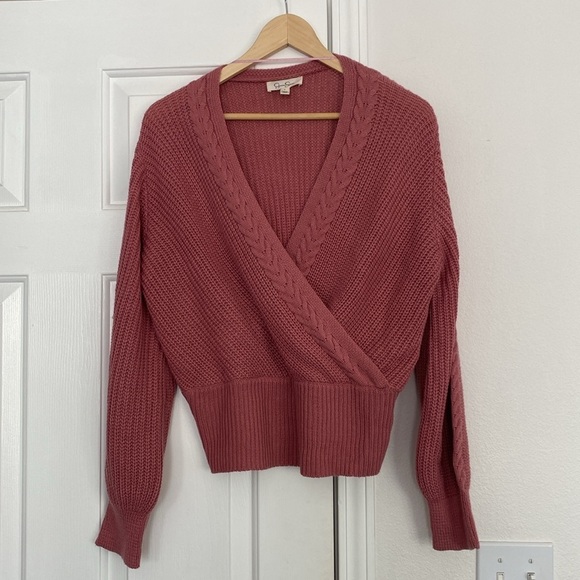 Jessica Simpson NWOT dusty rose criss cross sweater. - Picture 1 of 13
